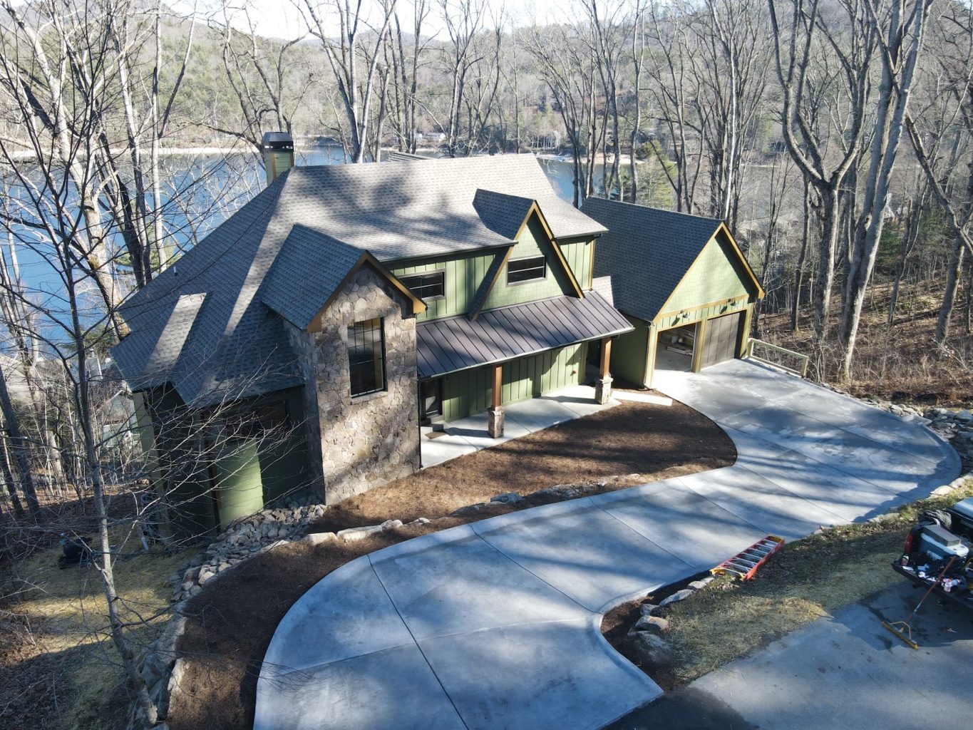 drone shot of new roof